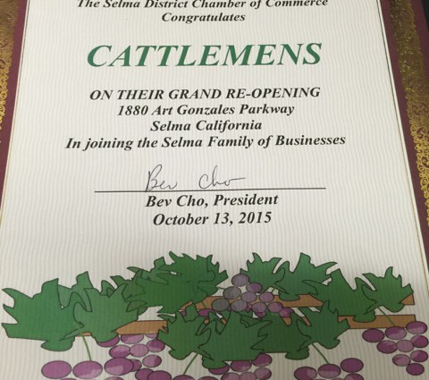 congratulations certificate for selma ribbon cutting