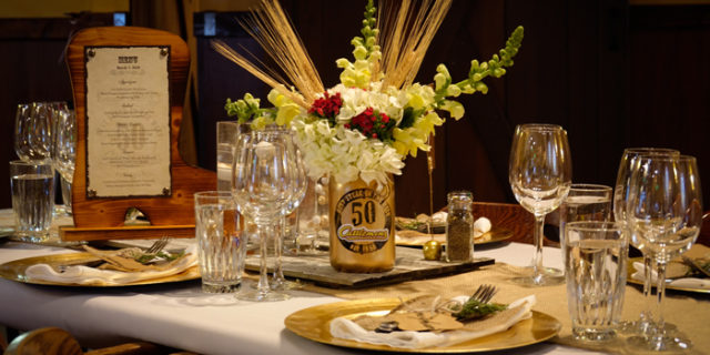 Table decorated for Cattlemens 50th Anniversary